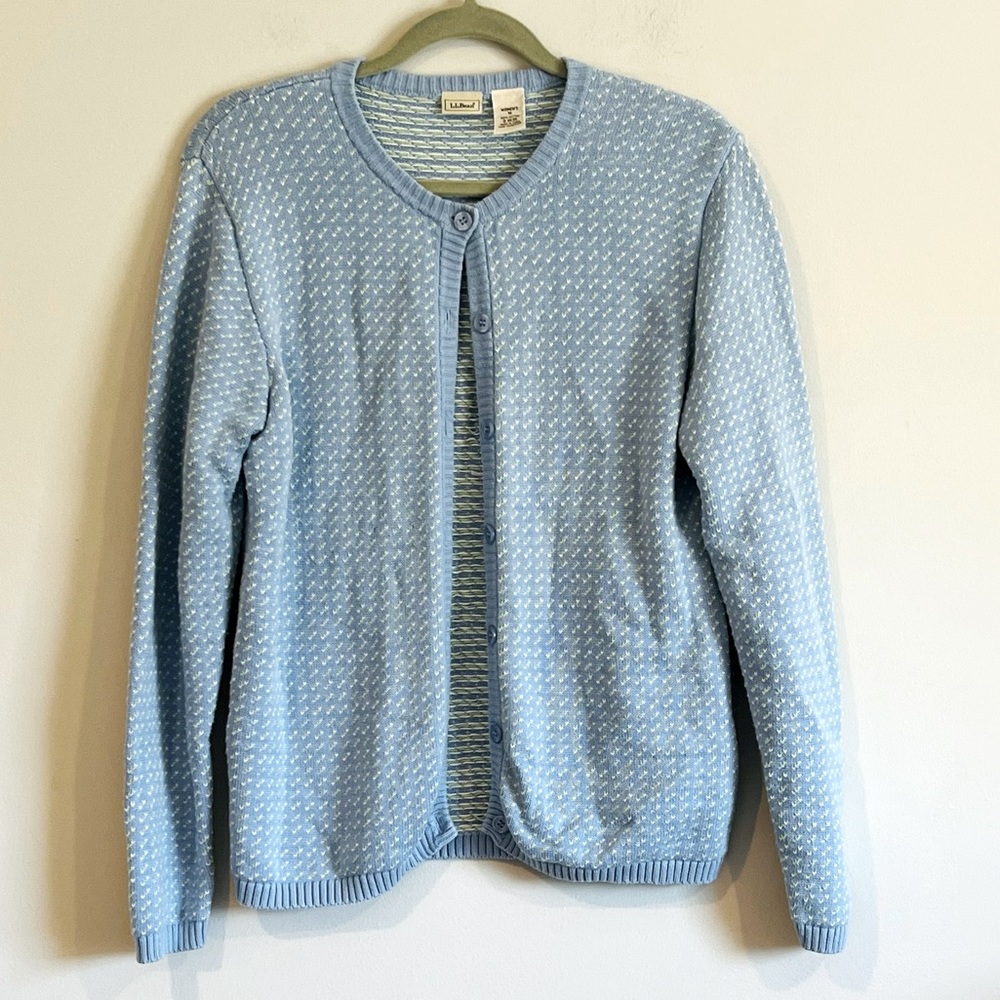 LL Bean Pastel Cotton Button Front Sweater